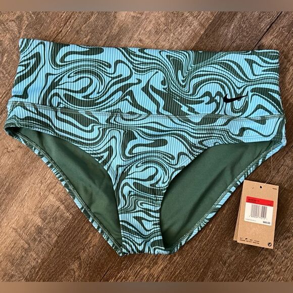 Nike Swirl High Waist Bikini Bottom-Size Large - Picture 1 of 5
